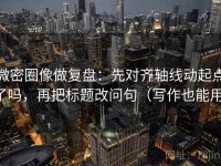 微密圈像做复盘：先对齐轴线动起点了吗，再把标题改问句（写作也能用）