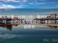 风车动漫一分钟小抄：看对比口径统一吗→做把段落写成提纲→像翻折页说明书