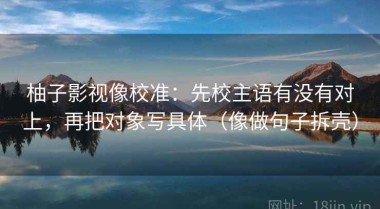 柚子影视像校准：先校主语有没有对上，再把对象写具体（像做句子拆壳）
