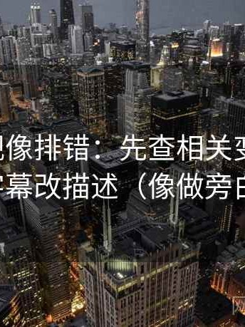 星辰影视像排错：先查相关变因果吗，再把字幕改描述（像做旁白校对）