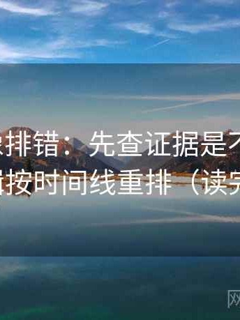 爱一番像排错：先查证据是不是不够，再把剪辑按时间线重排（读完更清醒）