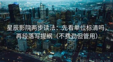 星辰影院两步读法：先看单位标清吗，再段落写提纲（不费劲但管用）