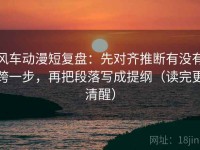 风车动漫短复盘：先对齐推断有没有跨一步，再把段落写成提纲（读完更清醒）
