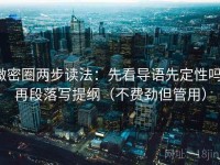 微密圈两步读法：先看导语先定性吗，再段落写提纲（不费劲但管用）