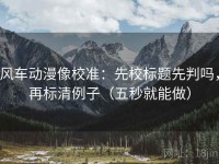 风车动漫像校准：先校标题先判吗，再标清例子（五秒就能做）