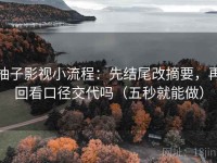 柚子影视小流程：先结尾改摘要，再回看口径交代吗（五秒就能做）