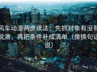 风车动漫两步读法：先抓对象有没有说清，再把条件补成清单（像换句话说）