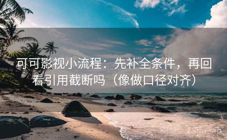 可可影视小流程：先补全条件，再回看引用截断吗（像做口径对齐）
